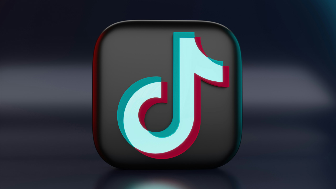 Tiktok logo on black background